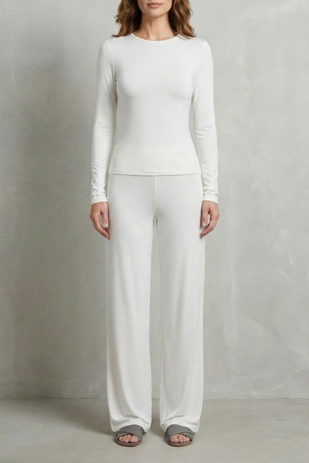 Juliana Elegant Fitted Top and Wide Leg Trouser Set - image 9
