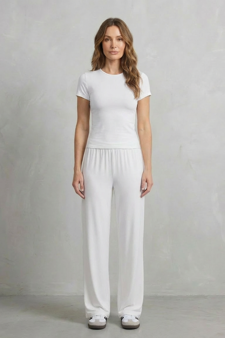 Juliana Elegant Fitted Top and Wide Leg Trouser Set - image 12