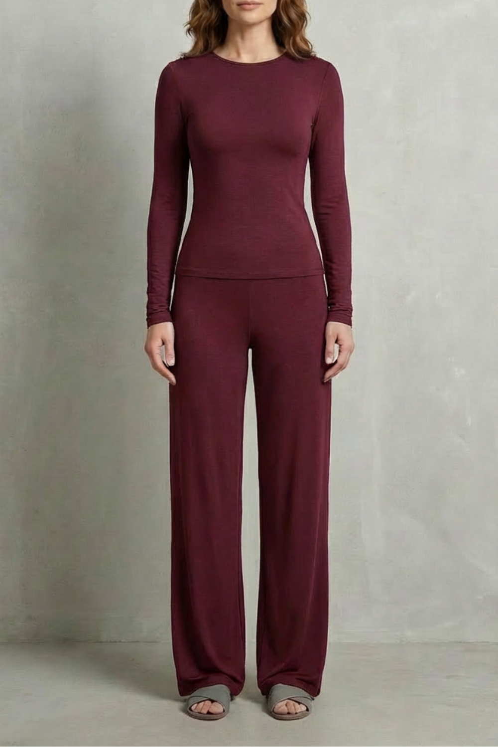 Juliana Elegant Fitted Top and Wide Leg Trouser Set - image 29