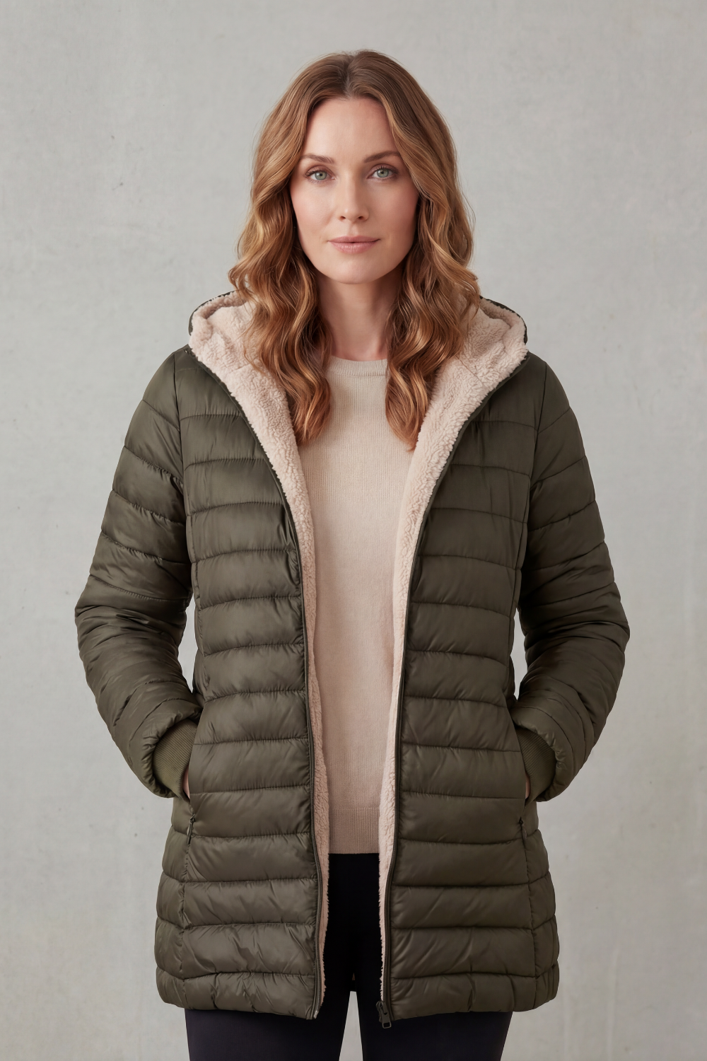 Delphina Elegant Sherpa Lined Hooded Puffer Jacket - image 10