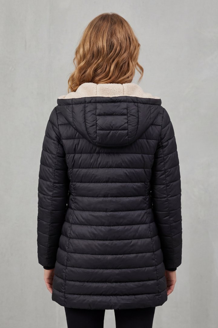 Delphina Elegant Sherpa Lined Hooded Puffer Jacket - image 4