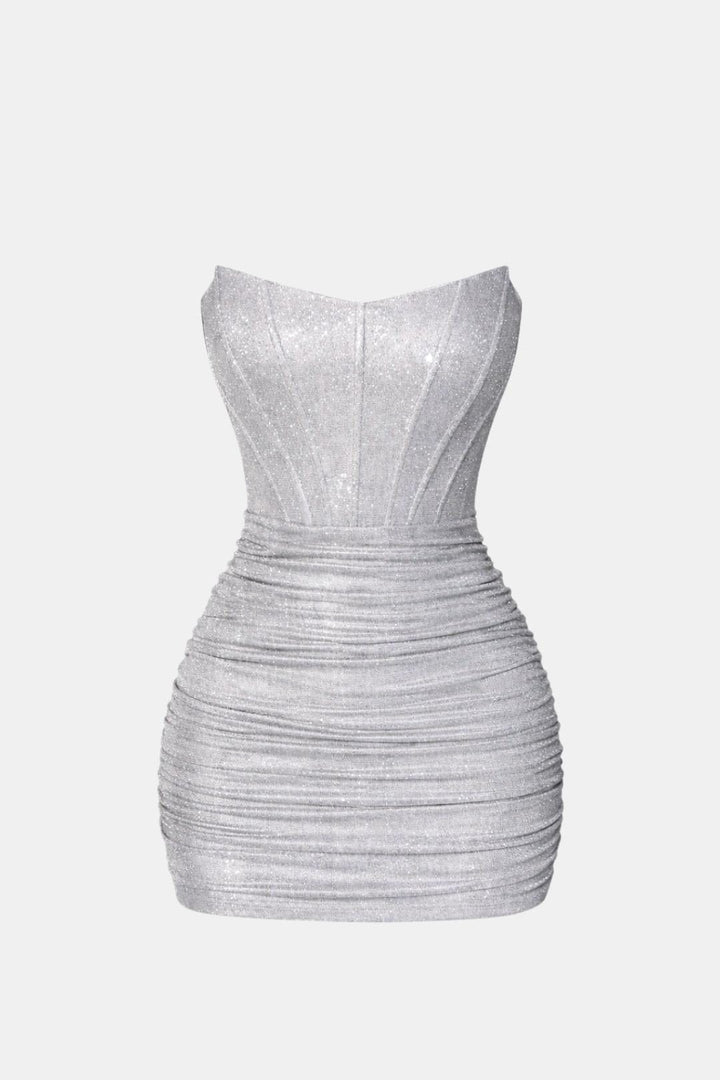 Aerin strapless shimmer corset mini dress – image 11