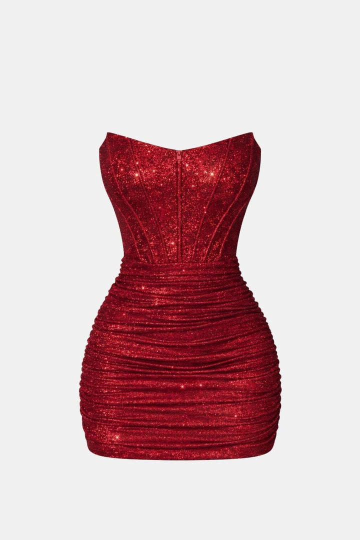 Aerin strapless shimmer corset mini dress – image 7