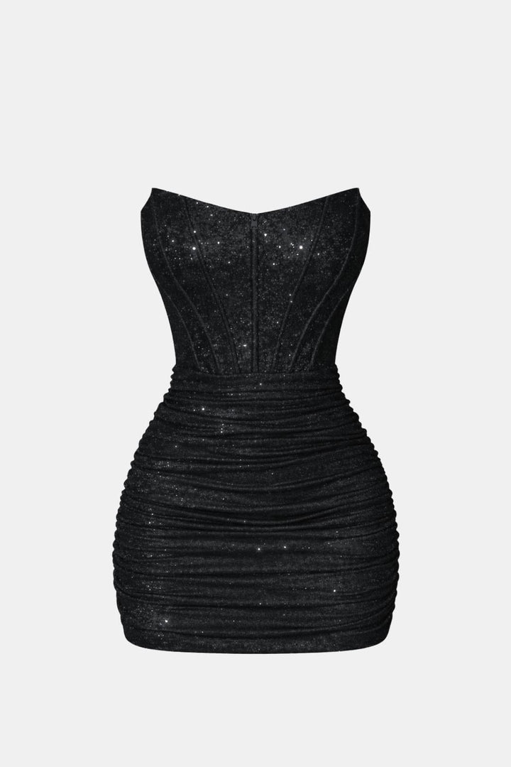 Aerin strapless shimmer corset mini dress – image 9