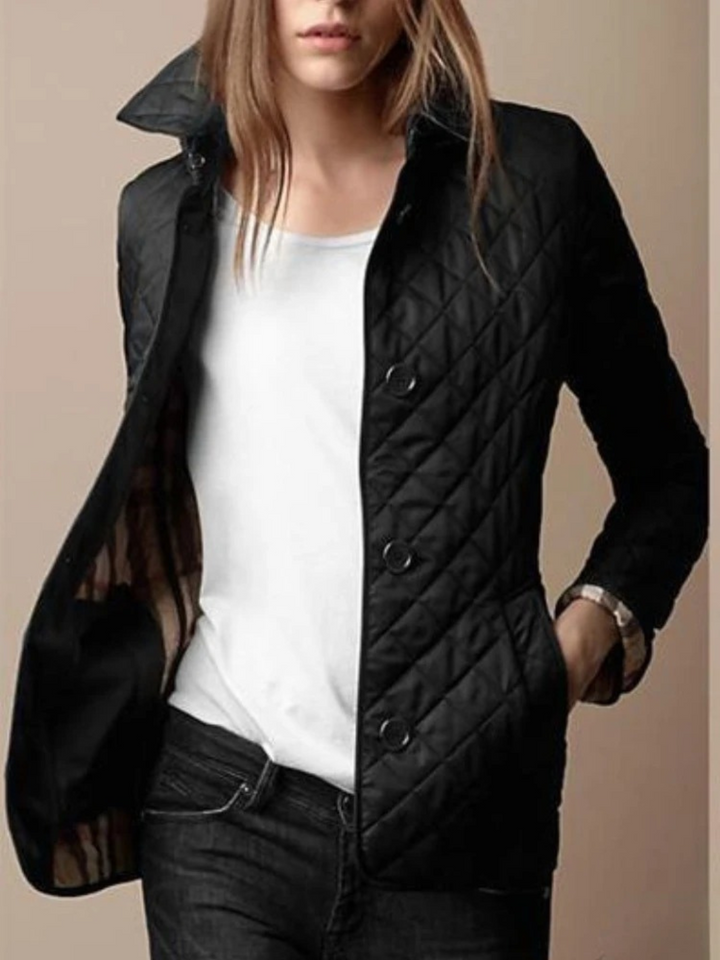 Elena fitted diamond quilted jacket
