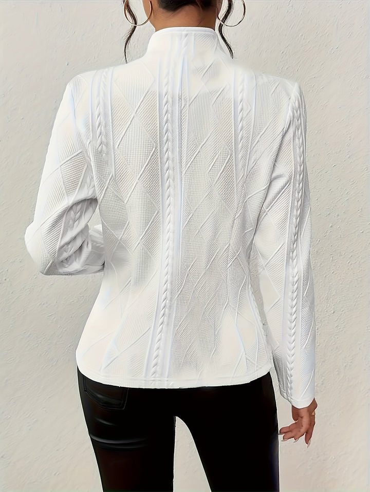 Ianthe Elegant Fitted Cable Texture Blazer - image 2