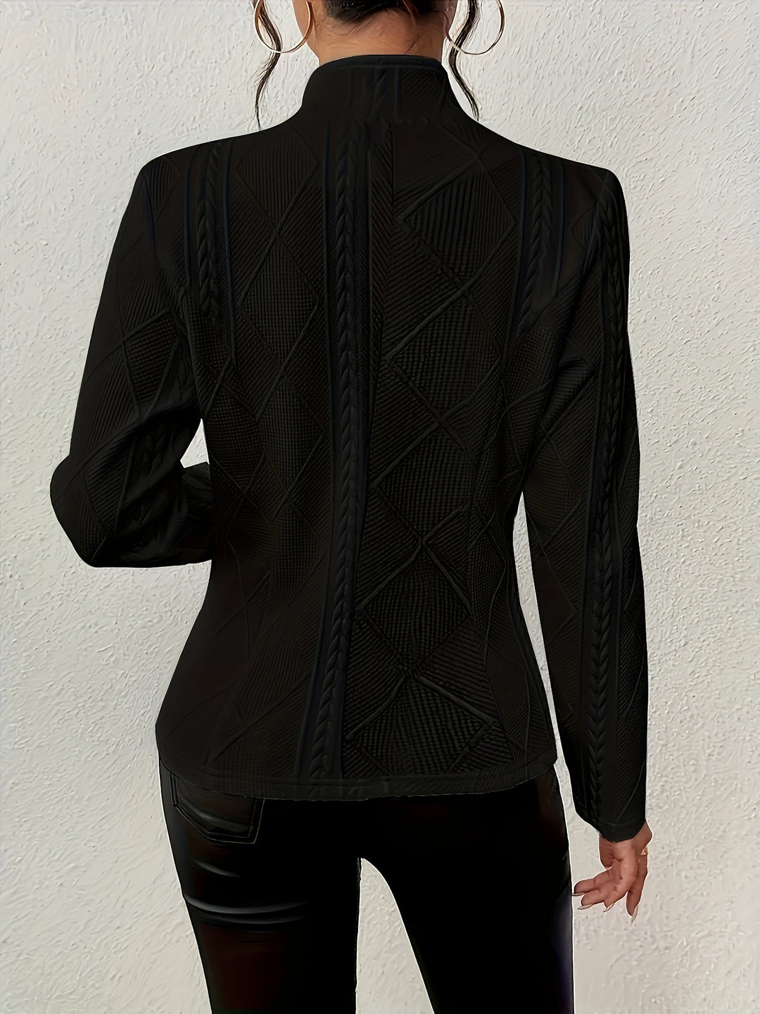 Ianthe Elegant Fitted Cable Texture Blazer - image 4