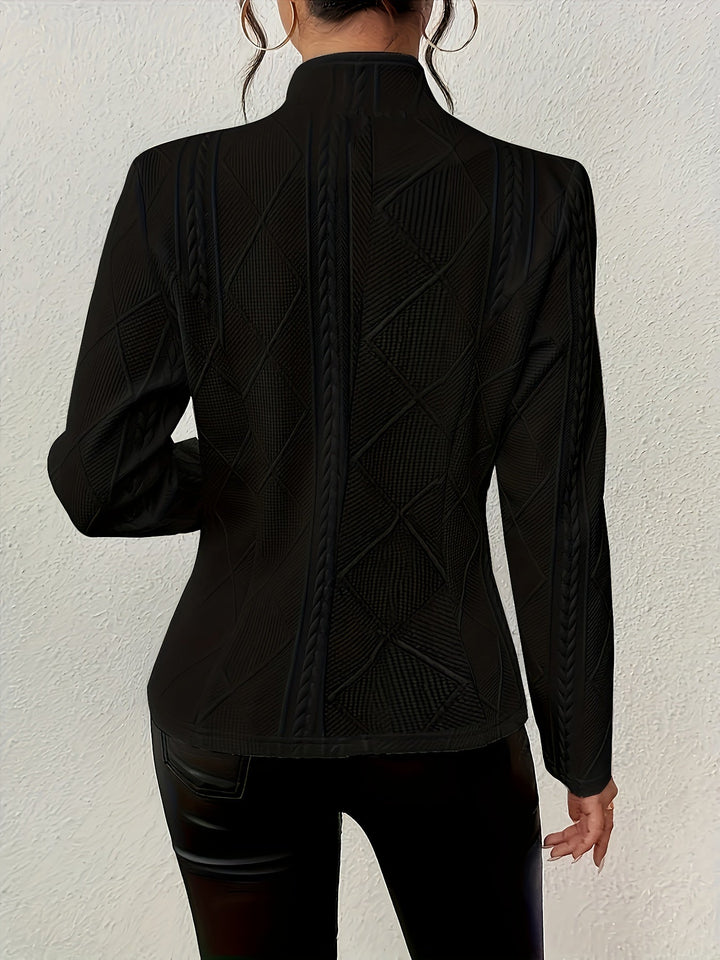 Ianthe Elegant Fitted Cable Texture Blazer - image 4