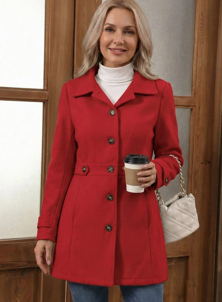 Greer fitted wool coat with belted waist – image 3
