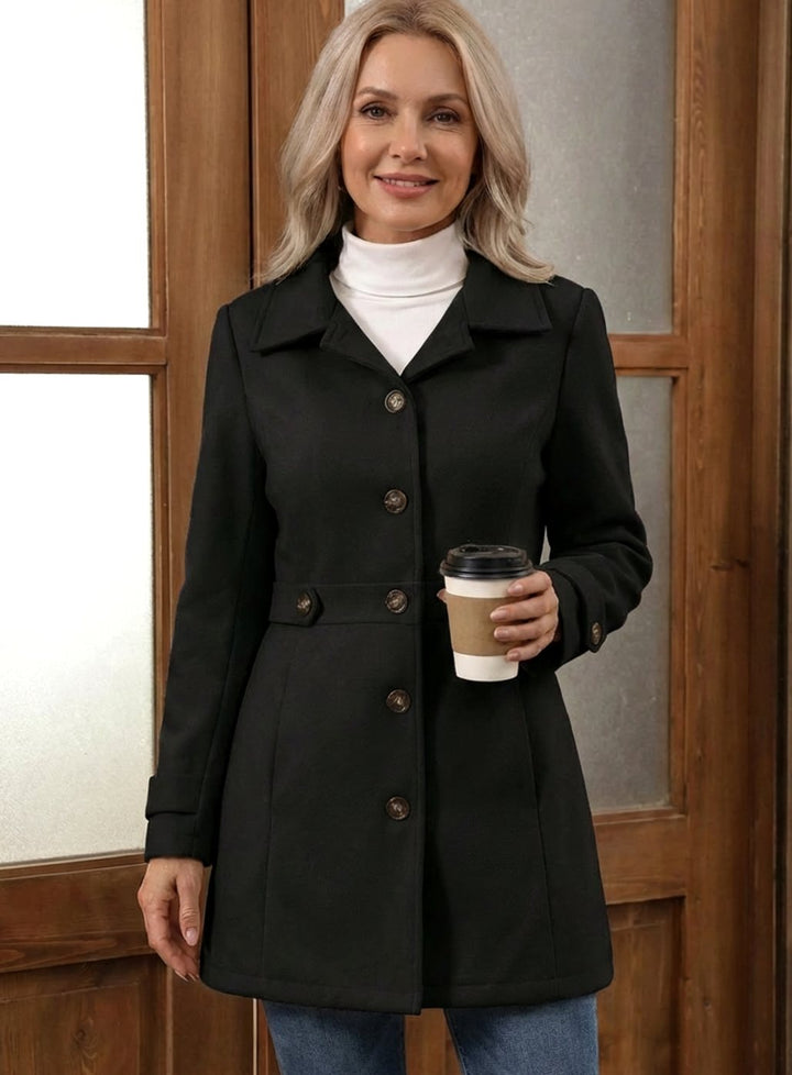 Greer fitted wool coat with belted waist – image 5