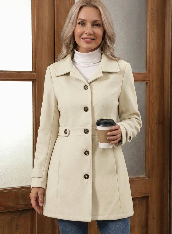Greer fitted wool coat with belted waist – image 7
