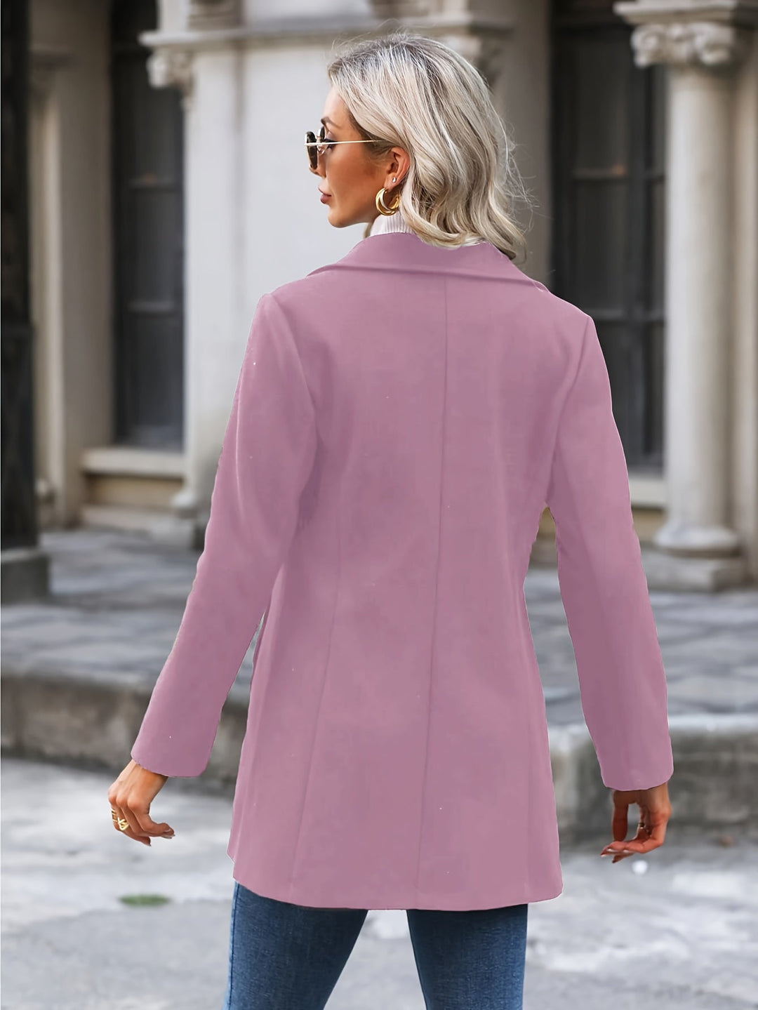 Frida fitted wool coat with stand collar – image 5