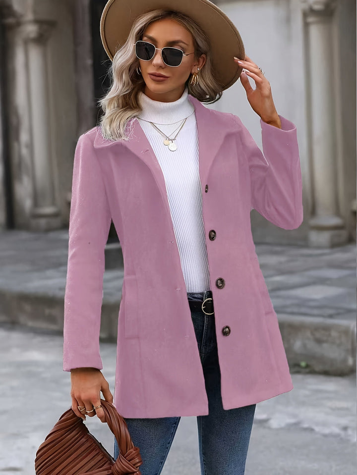 Frida fitted wool coat with stand collar – image 6