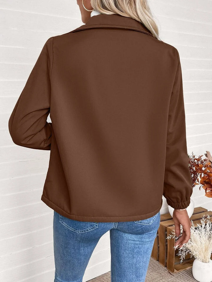 Britt | Elegant Fleece Lined Zip Up Jacket