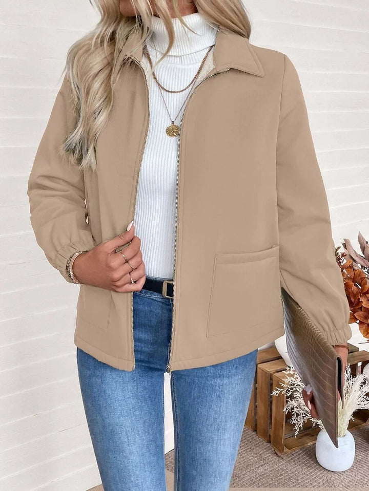 Britt | Elegant Fleece Lined Zip Up Jacket