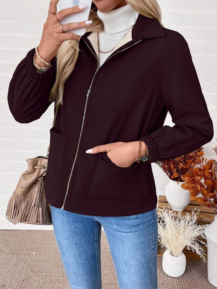 Britt | Elegant Fleece Lined Zip Up Jacket