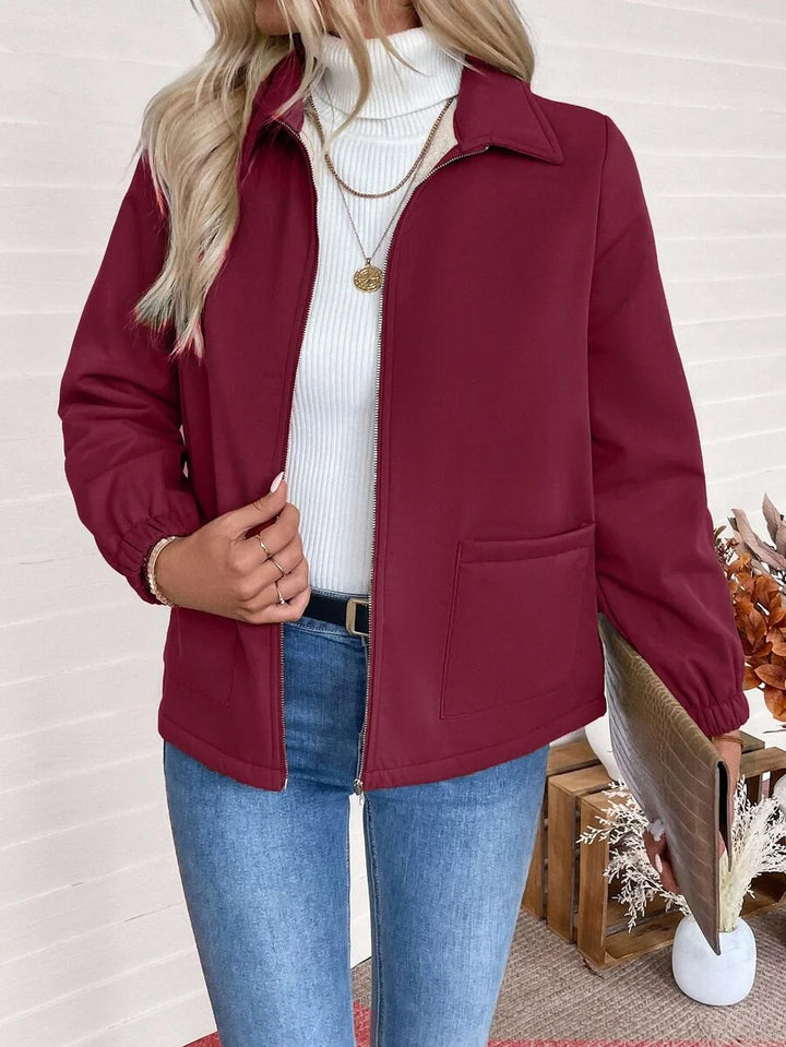 Britt | Elegant Fleece Lined Zip Up Jacket