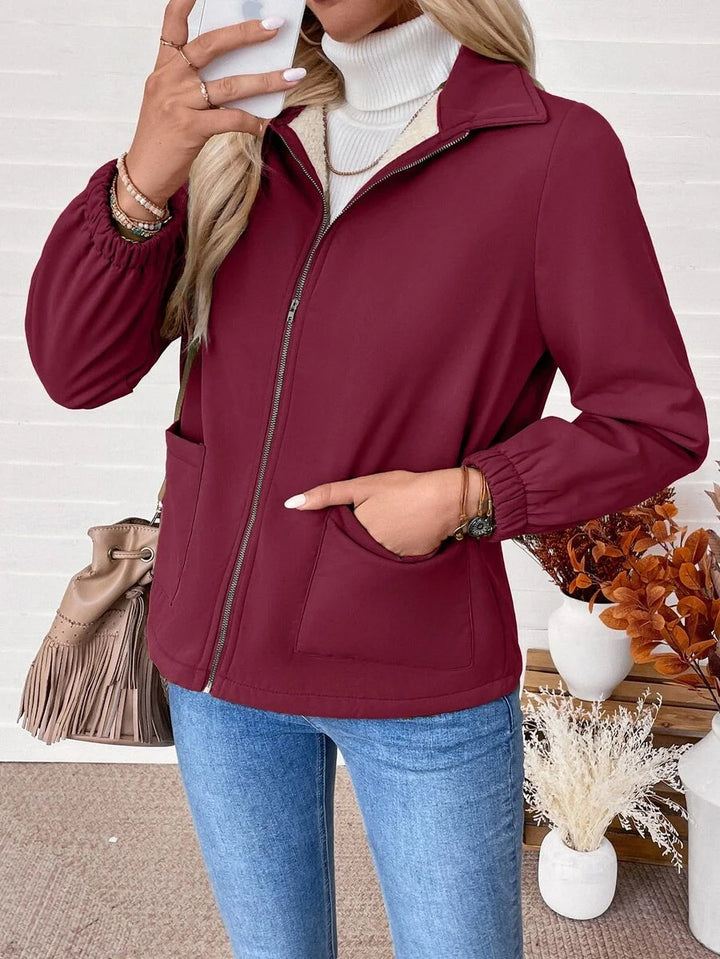Britt | Elegant Fleece Lined Zip Up Jacket