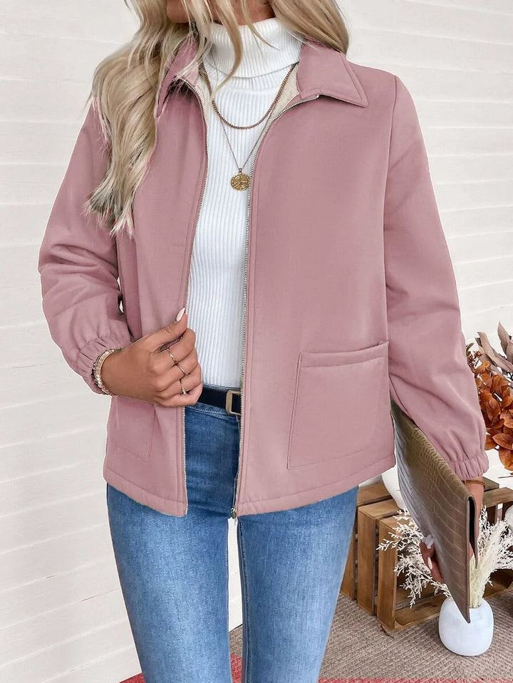Britt | Elegant Fleece Lined Zip Up Jacket