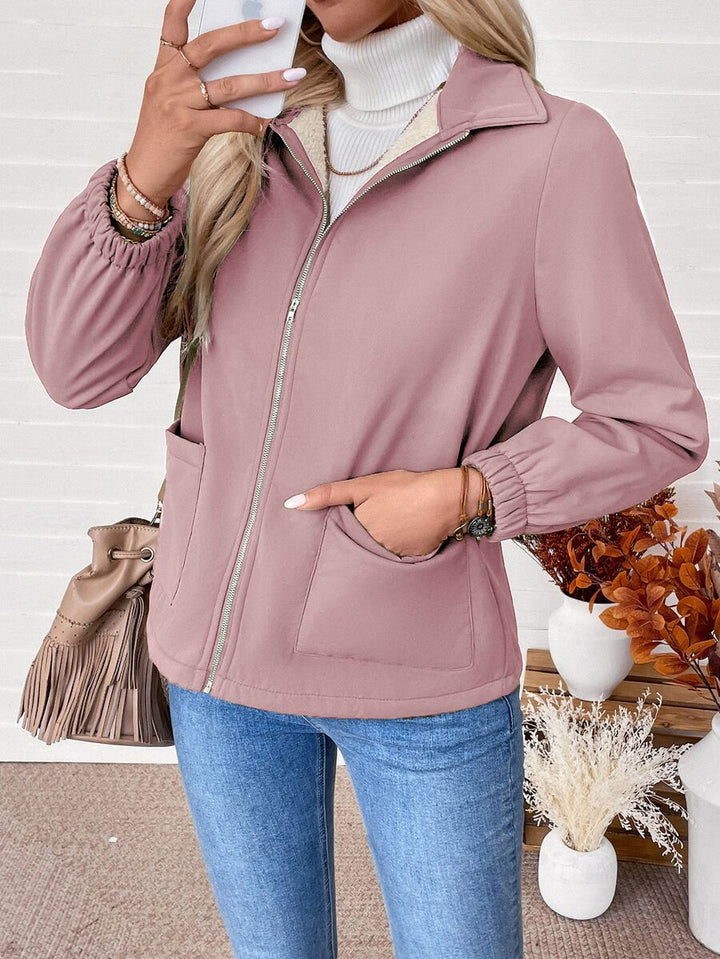 Britt | Elegant Fleece Lined Zip Up Jacket