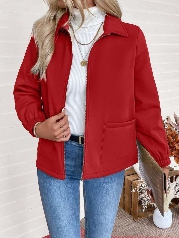 Britt | Elegant Fleece Lined Zip Up Jacket