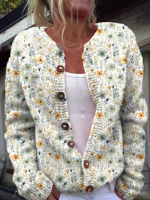 Svea floral print knit cardigan – image 2