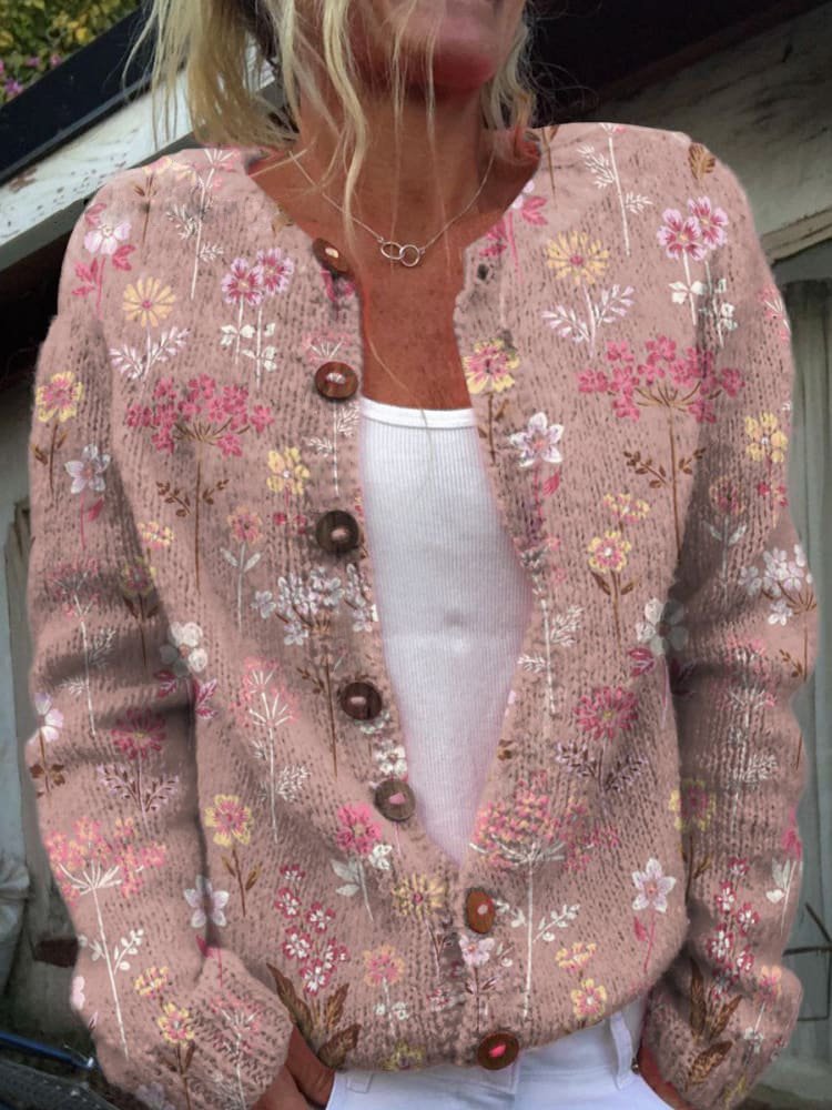 Svea floral print knit cardigan – image 3