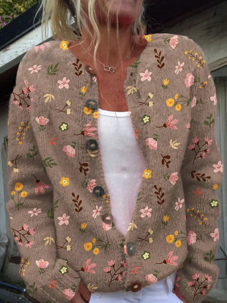 Svea floral print knit cardigan – image 4