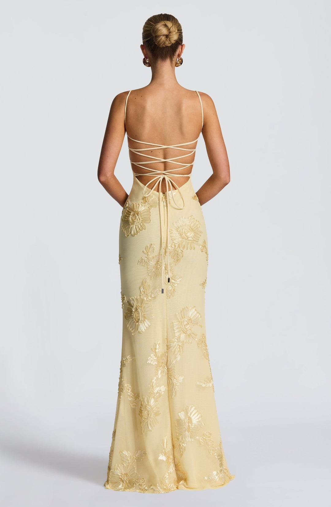 Florentine floral applique corset maxi gown – image 4
