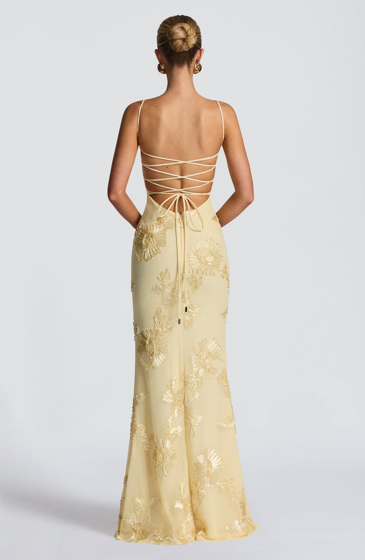 Florentine floral applique corset maxi gown – image 4