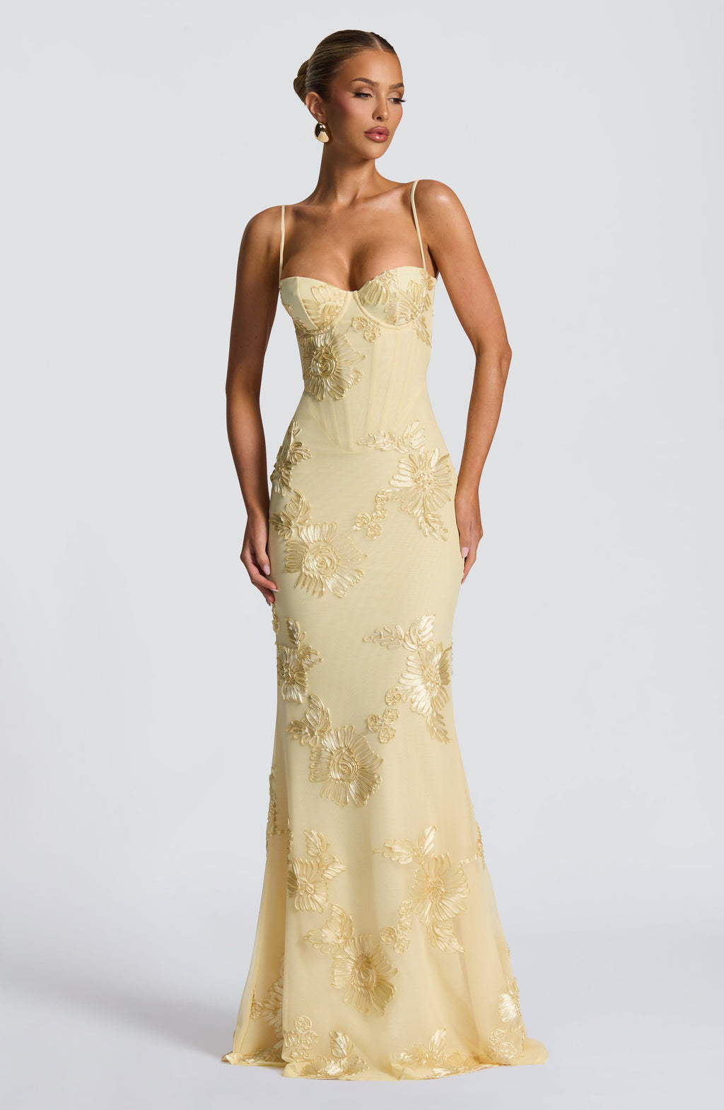 Florentine floral applique corset maxi gown – image 6