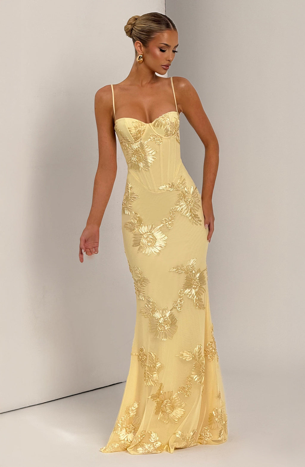 Florentine floral applique corset maxi gown – image 8