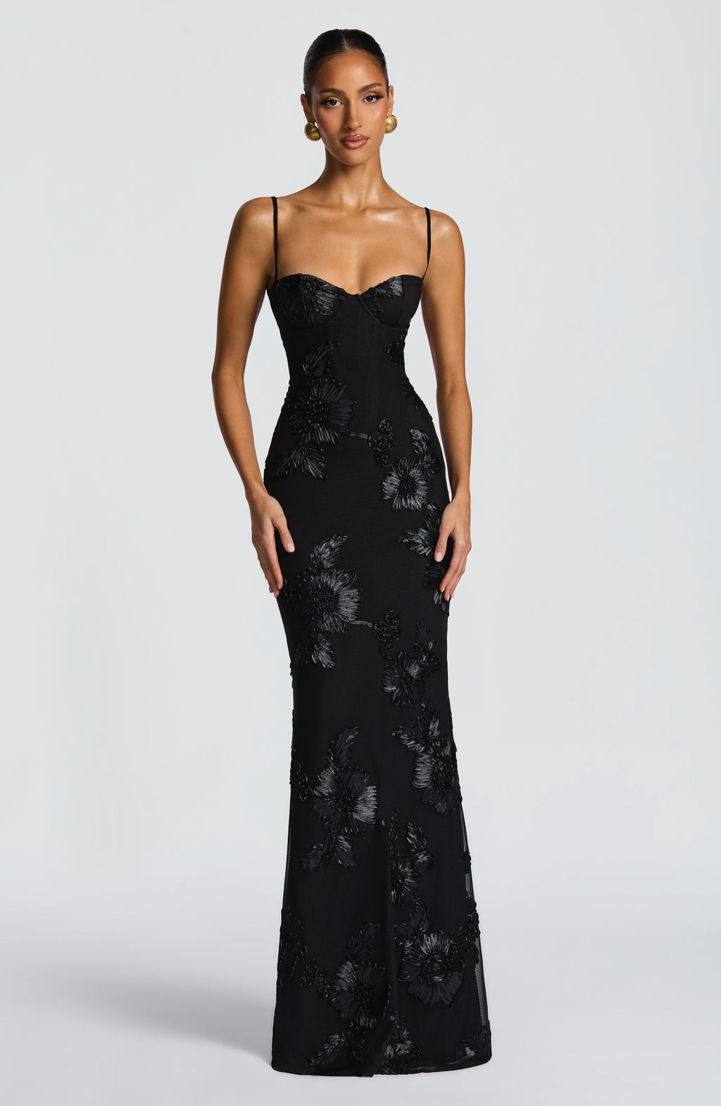 Florentine floral applique corset maxi gown – image 2