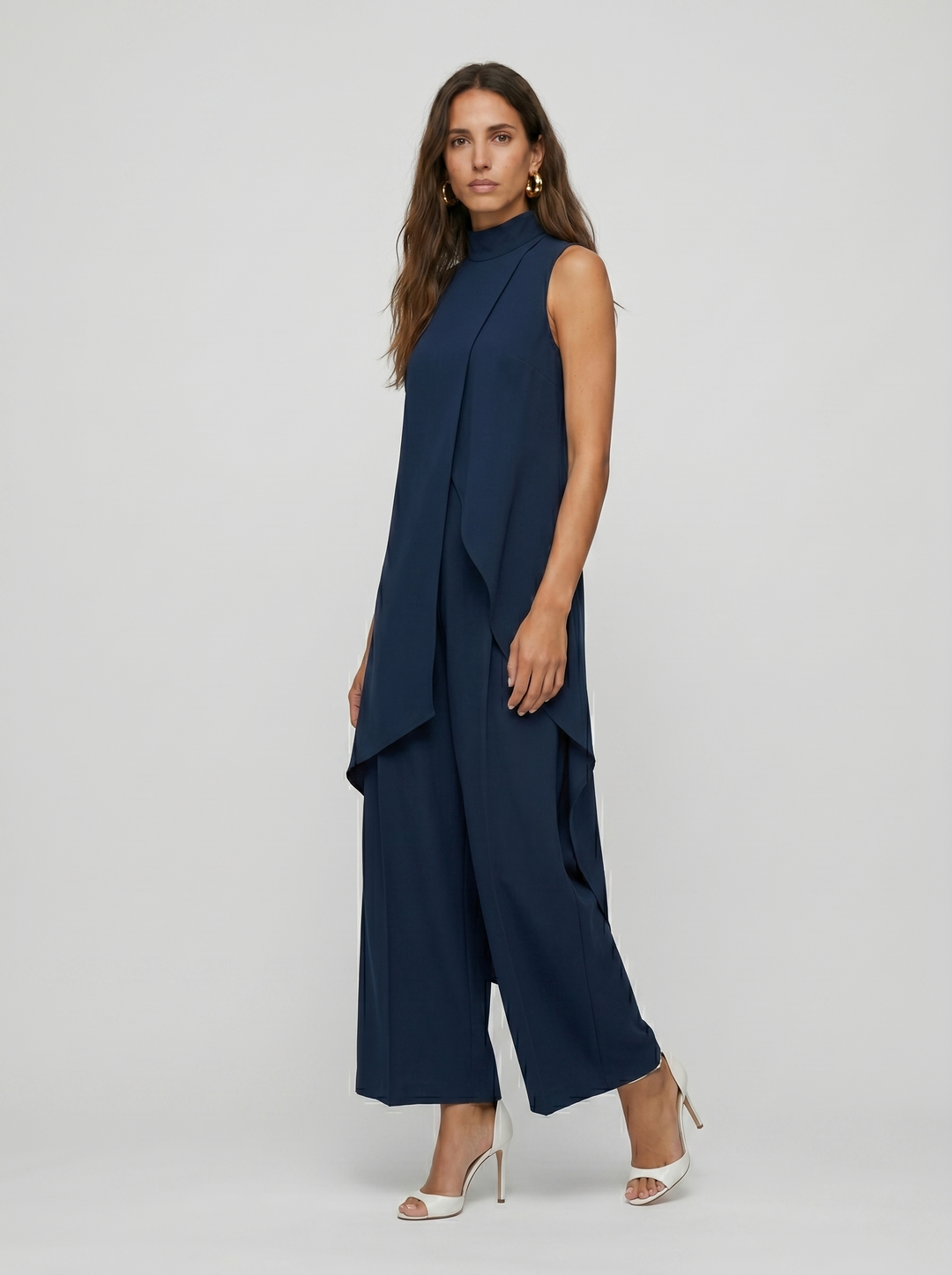 Sabine | Elegant Two Piece Sleeveless Roll Neck Set