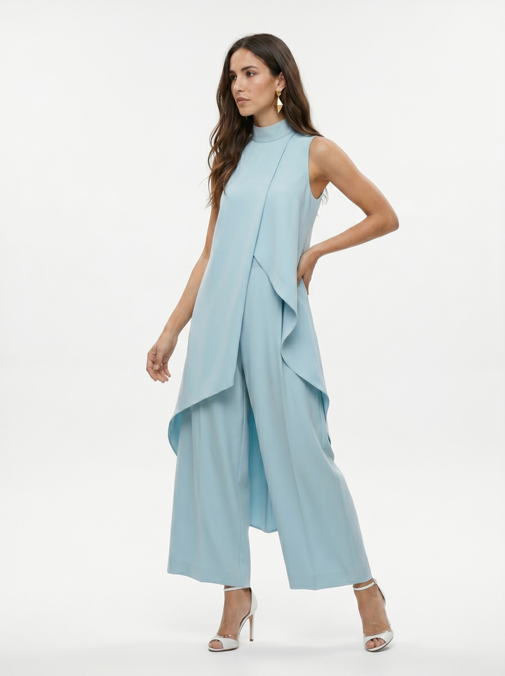 Sabine | Elegant Two Piece Sleeveless Roll Neck Set