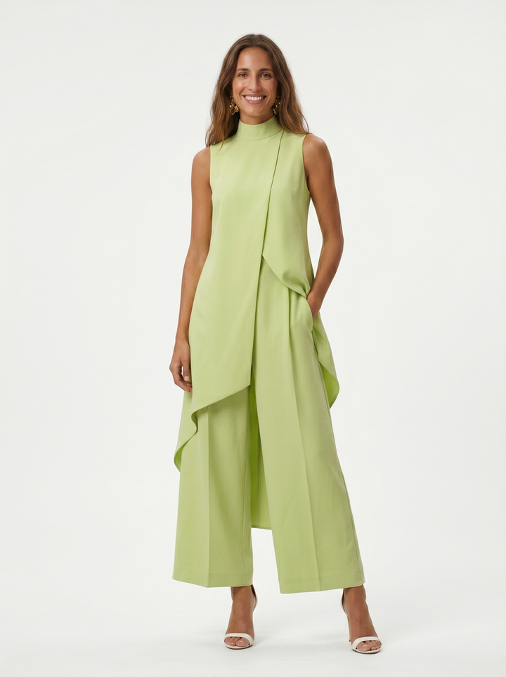 Sabine | Elegant Two Piece Sleeveless Roll Neck Set
