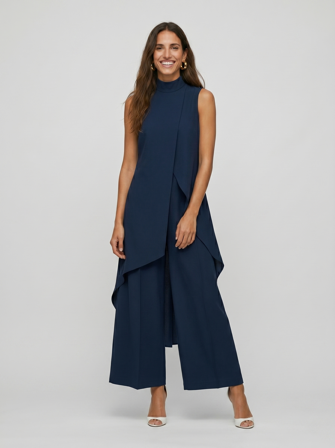 Sabine | Elegant Two Piece Sleeveless Roll Neck Set