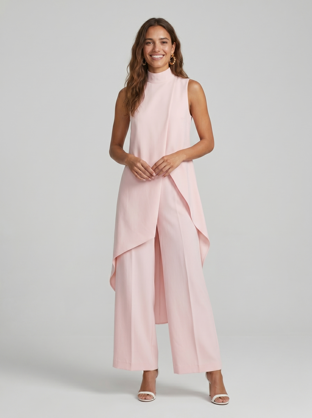 Sabine | Elegant Two Piece Sleeveless Roll Neck Set