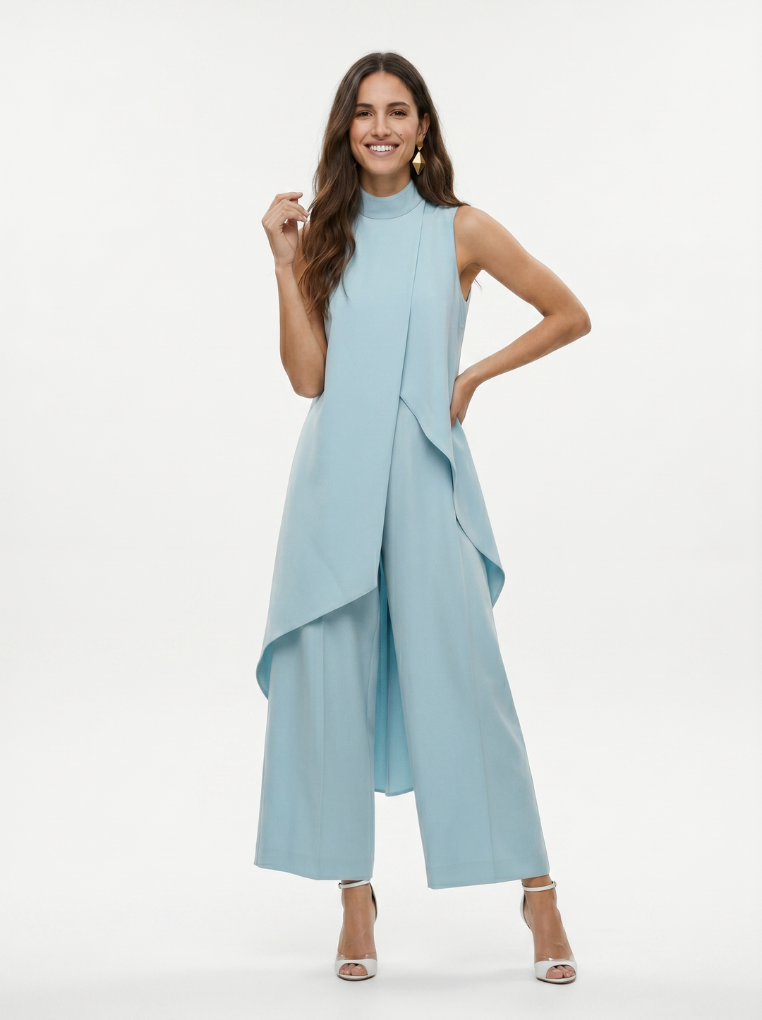 Sabine | Elegant Two Piece Sleeveless Roll Neck Set
