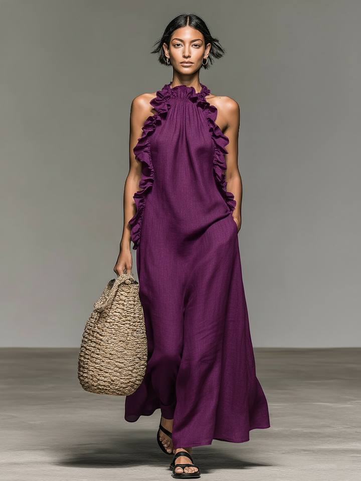 Talia maxi dress, ruffle skirt detail