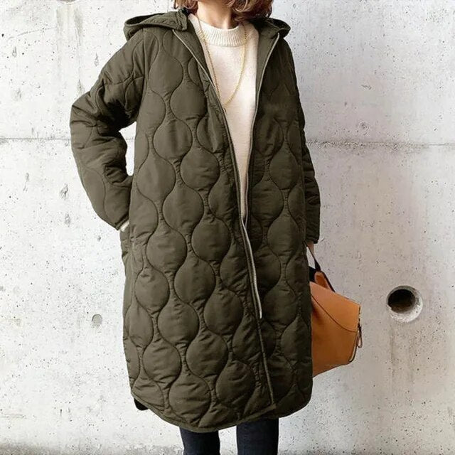 Noor padded parka in dark green
