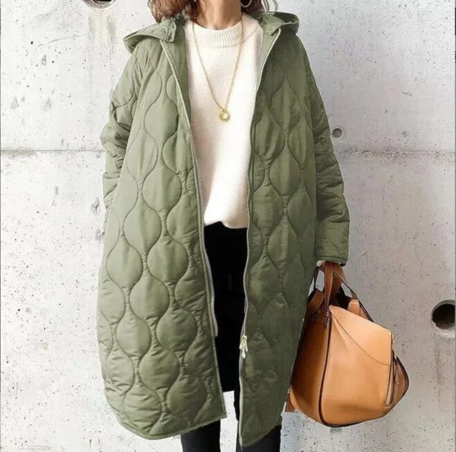 Noor padded parka in light green