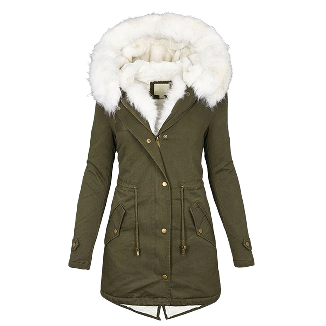 Antonia hooded winter jacket with button detail – image 6