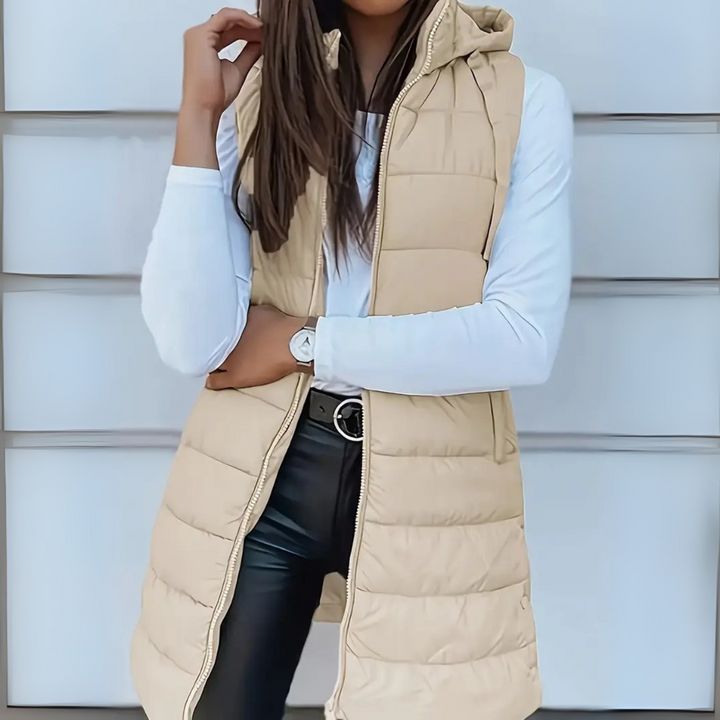 Paloma hooded longline puffer gilet – image 2