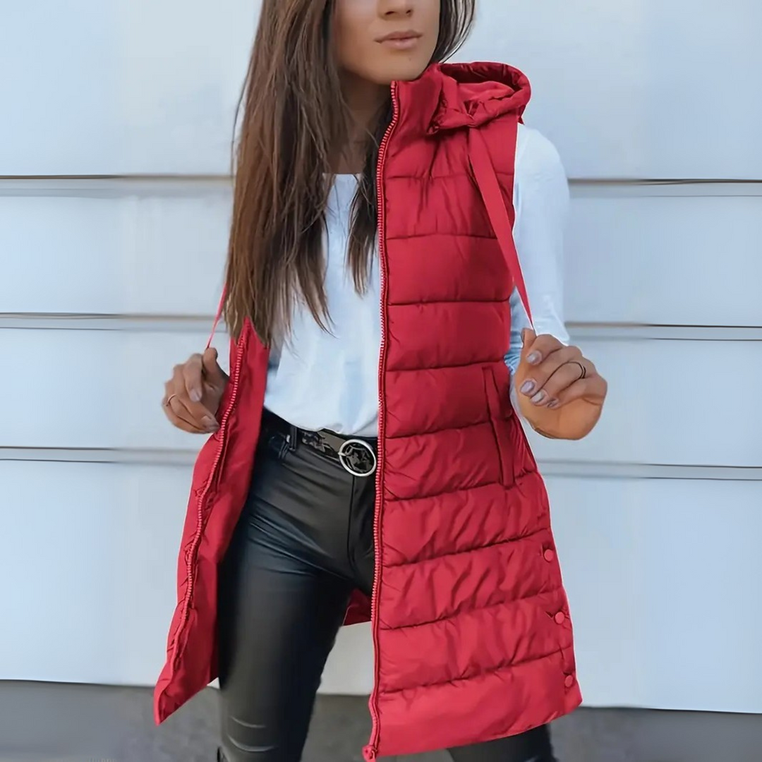 Paloma hooded longline puffer gilet – image 4