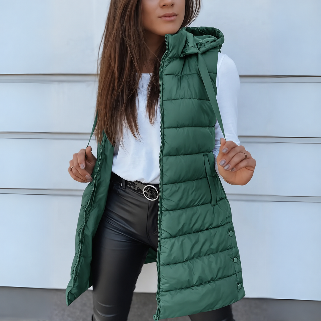 Paloma hooded longline puffer gilet – image 5