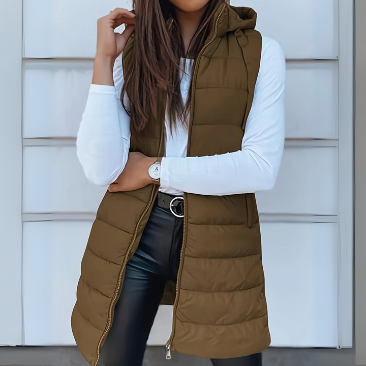 Paloma hooded longline puffer gilet