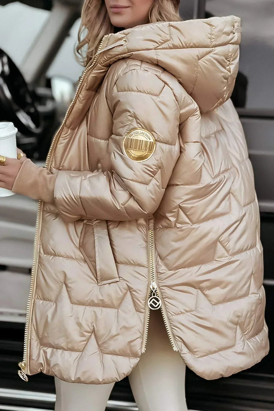 Demelza diamond quilted hooded jacket – image 2