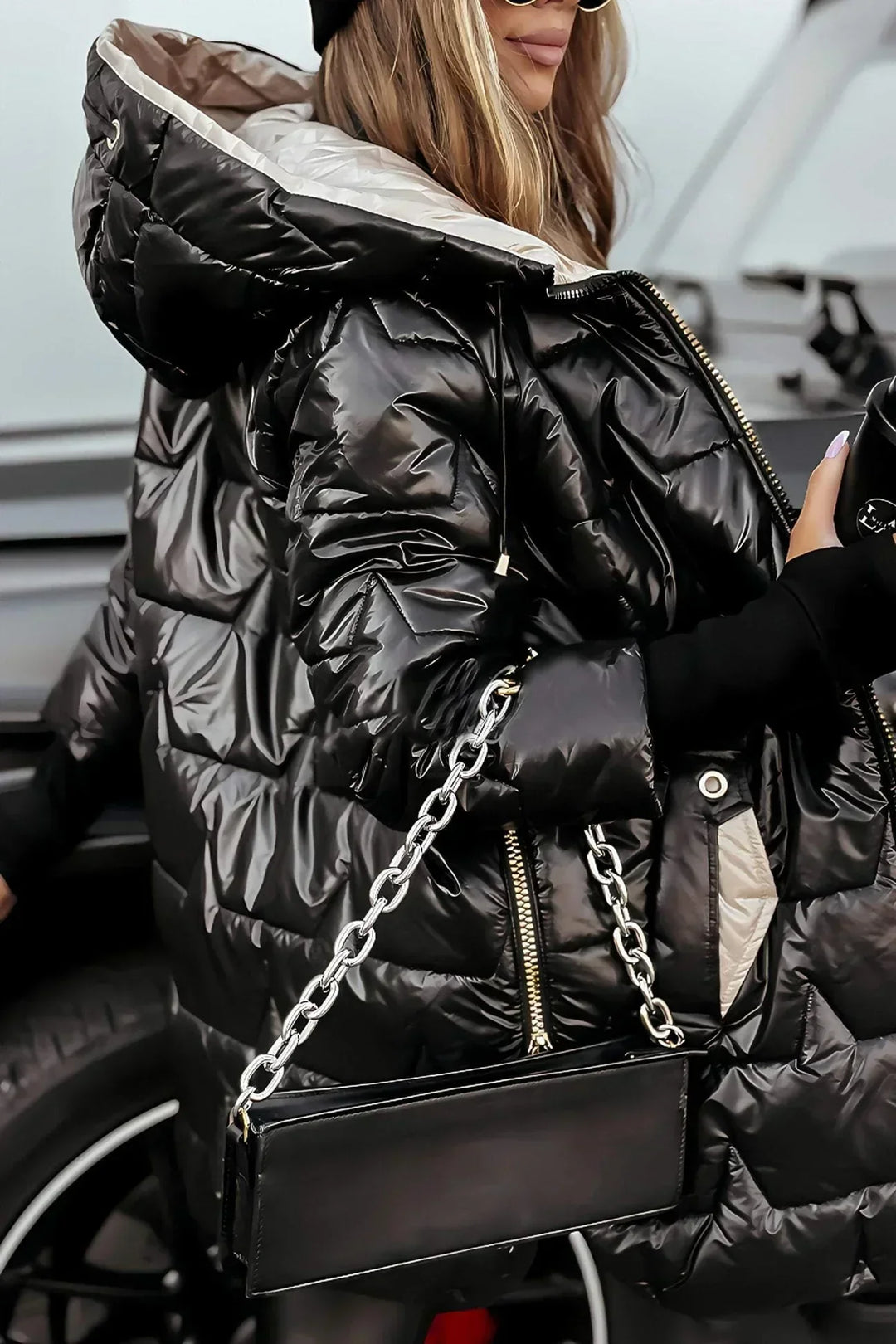Demelza diamond quilted hooded jacket – image 6