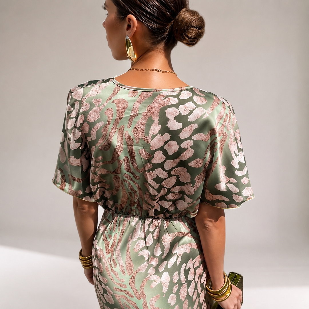Zaida V neck maxi dress, full length